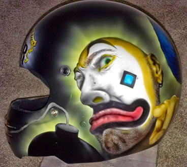Crazy clown, clown, paint, airbrush, john gill, helmet, airbrushed helmets, art, custom