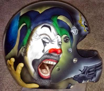 Crazy clown, clown, paint, airbrush, john gill, helmet, airbrushed helmets, art, custom
